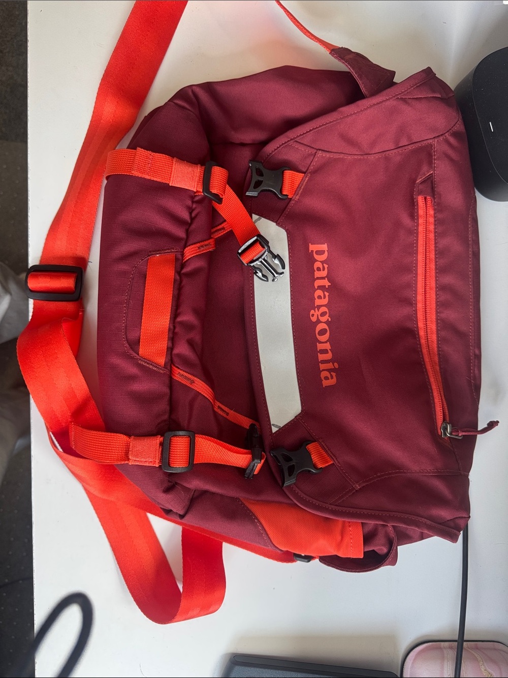 Patagonia Maroon & Orange Sling Messenger Bag